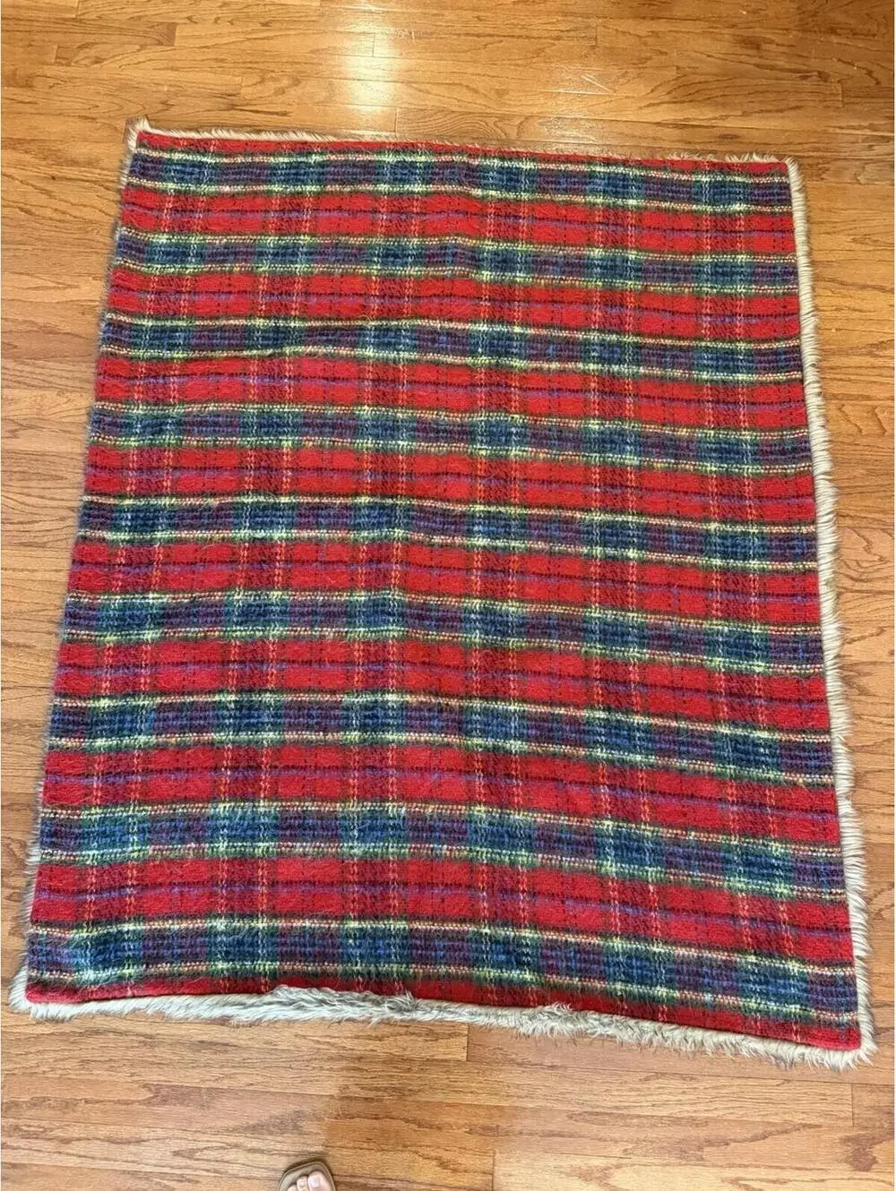 Pottery Barn Faux Fur Stewart Plaid Throw 50X60 Preowned